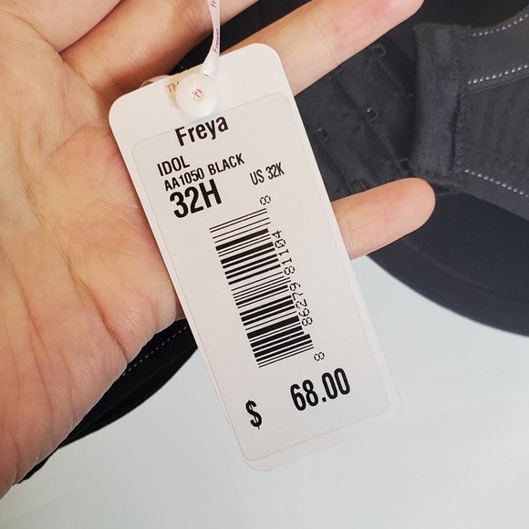 NWT Freya Black Striped Idol Balcony T-Shirt Bra Size 32H - Picture 13 of 13